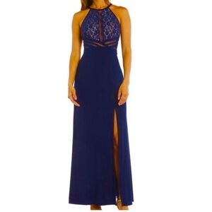 Morgan & Co. Navy Blue Lace Maxi Dress